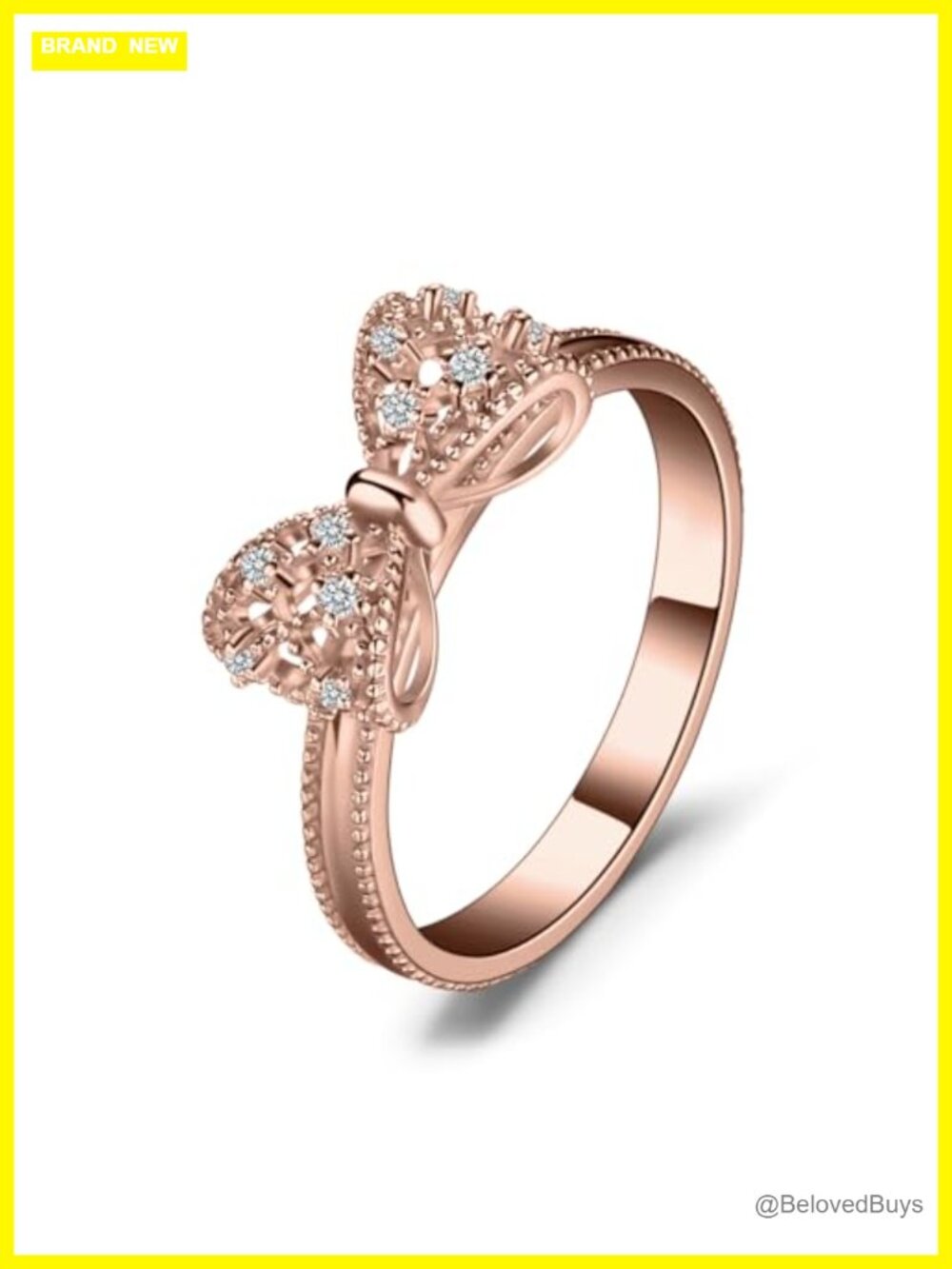 14k Rose Gold Plated 925 Sterling Silver Stacking Ring Cubic Zirconia